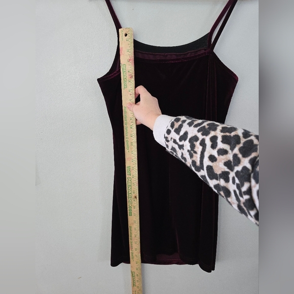 Burgundy Velvet Whimsygoth Y2K Dark Romantic Vampire Mini Dress Sz Large - Picture 8 of 8